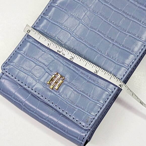 Tommy Hilfiger Julia Phone Crossbody Crocodile Blue Stone (MSRP $78) - Picture 4 of 9